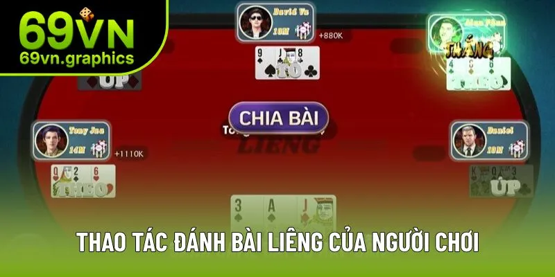 Người chơi sẽ được thực hiện với bốn thao tác cơ bản khi đánh Liêng Người chơi sẽ được thực hiện với bốn thao tác cơ bản khi đánh Liêng